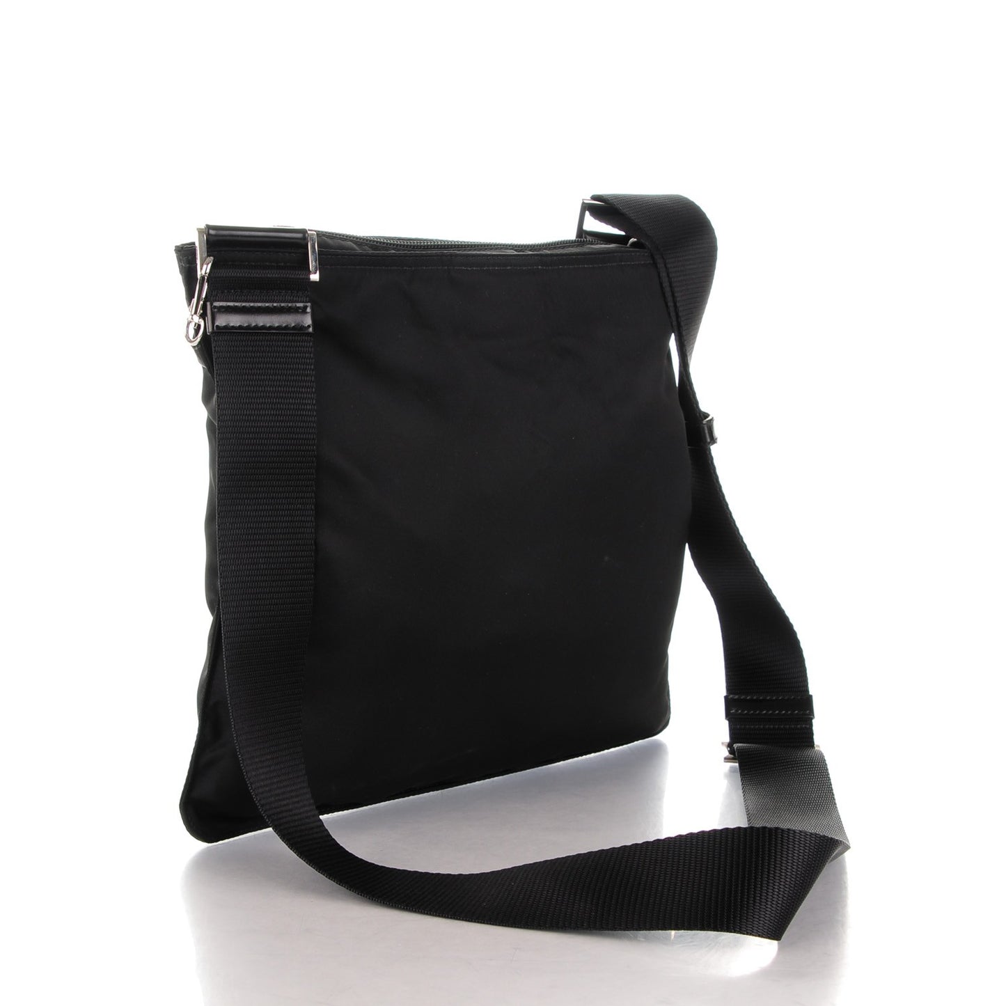 Nylon Vela Flat Messenger Bag Black