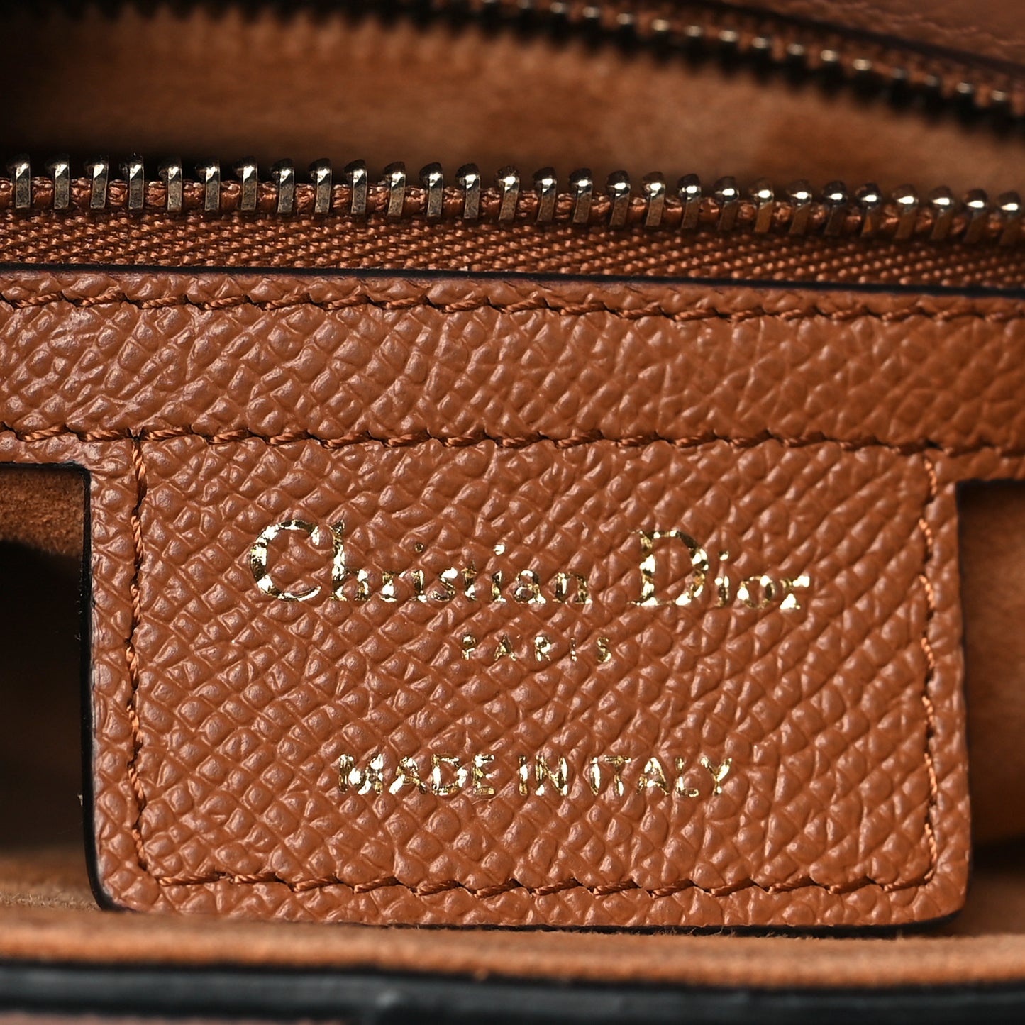 Grained Calfskin Saddle Bag Camello