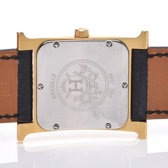 Hermes Stainless Steel Epsom 26mm Heure H Hour Quartz Watch Noir 5 of 12