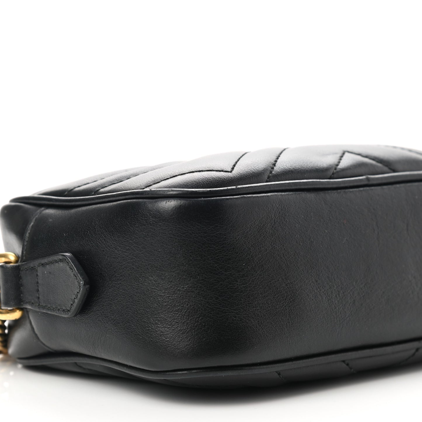 Calfskin Matelasse Mini GG Marmont Chain Shoulder Bag Black