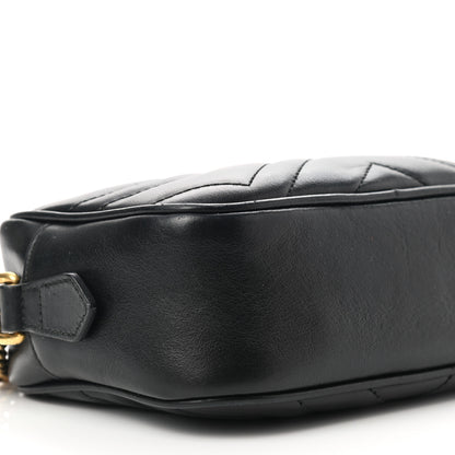 Gucci Calfskin Matelasse Mini GG Marmont Chain Shoulder Bag Black 9 of 10