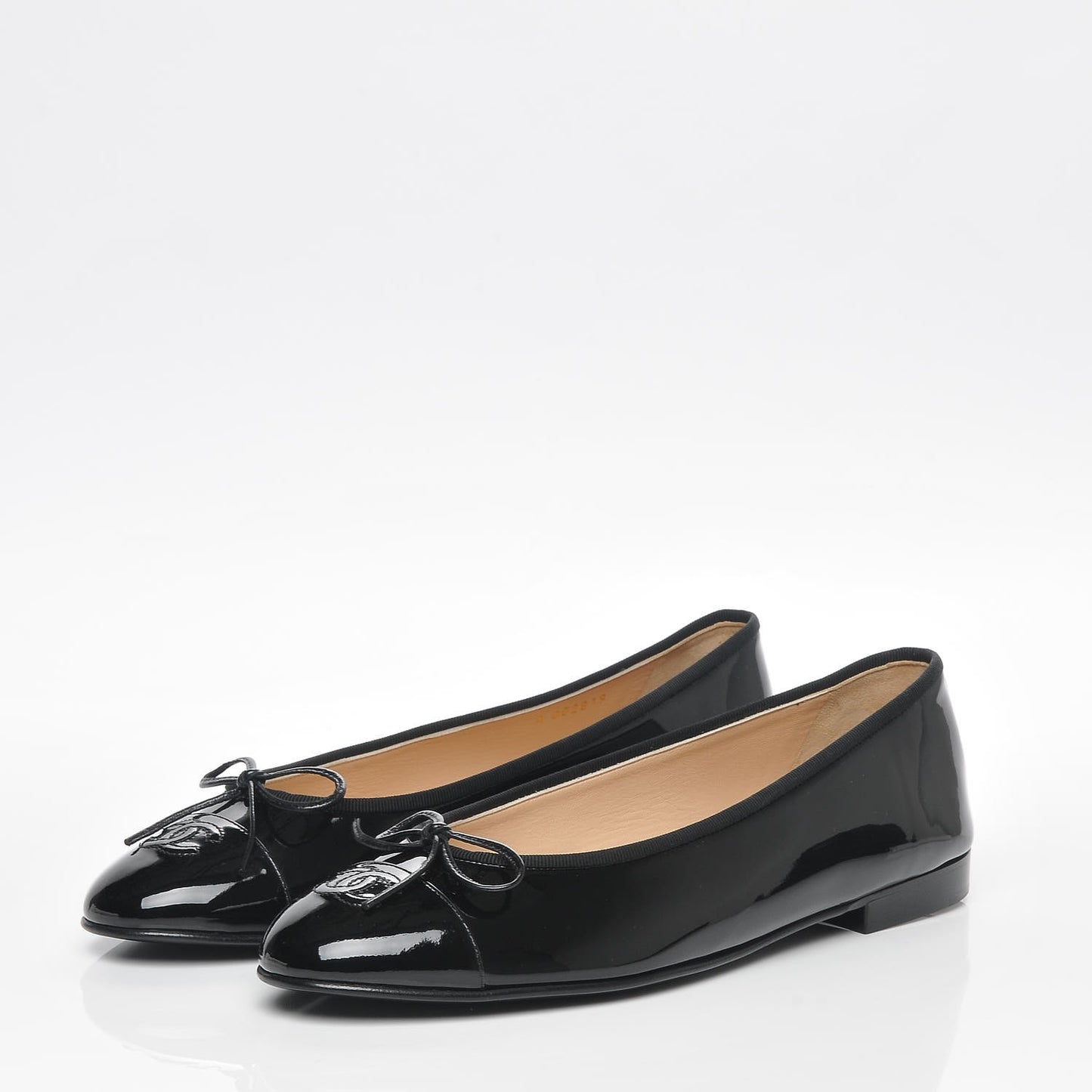 Patent CC Cap Toe Ballerina Flats 42 Black