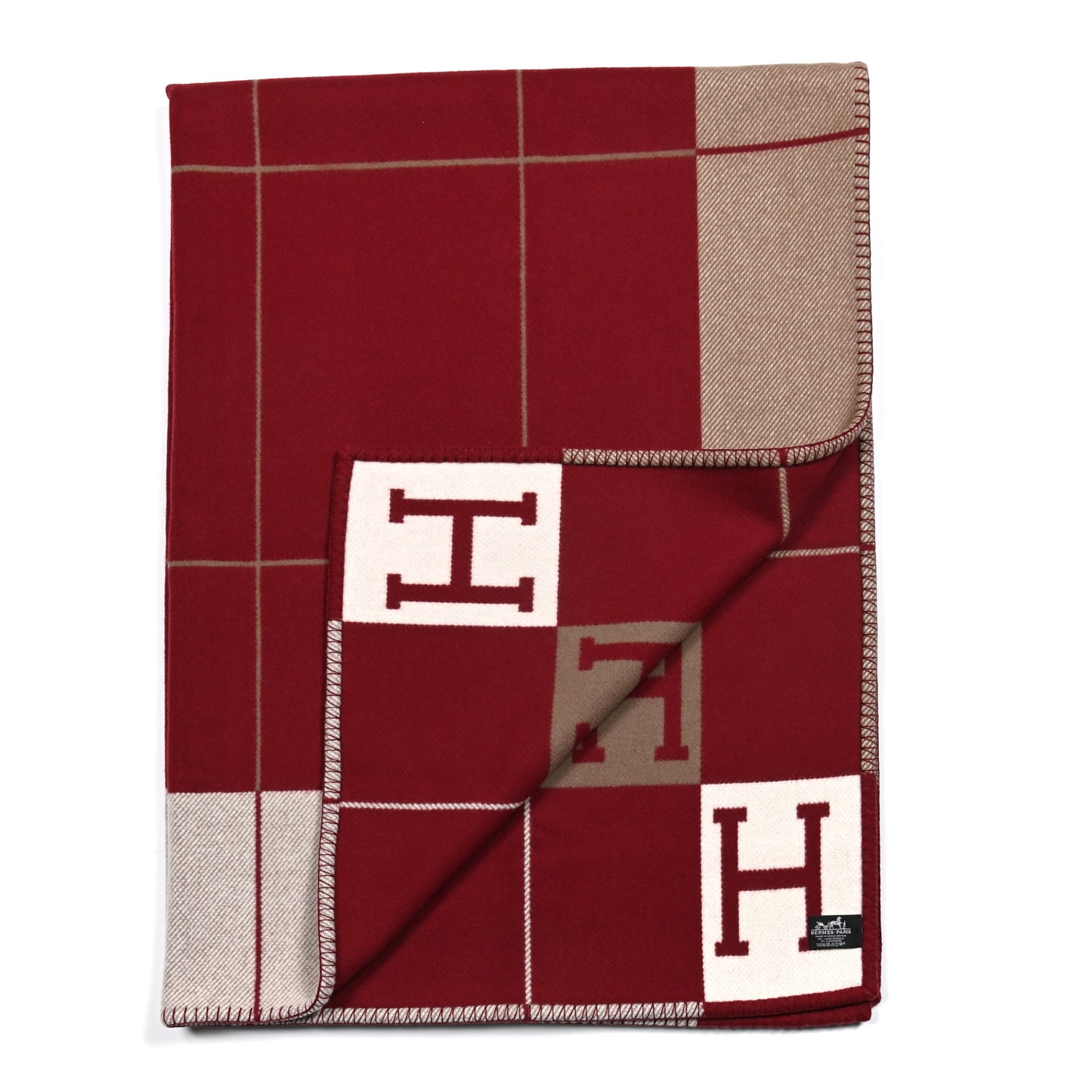 Wool Cashmere Avalon III Blanket Ecru Rouge H