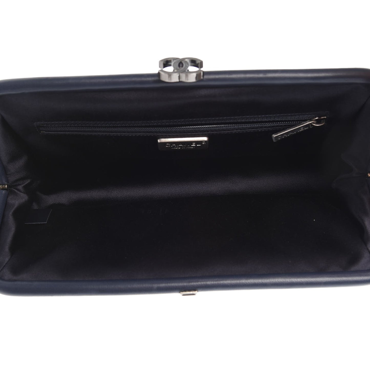 Lambskin Stitched Timeless Clutch Navy