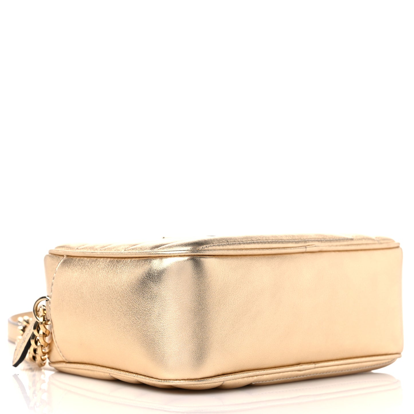 Metallic Nappa Quilted Varenne Camera Bag Gold