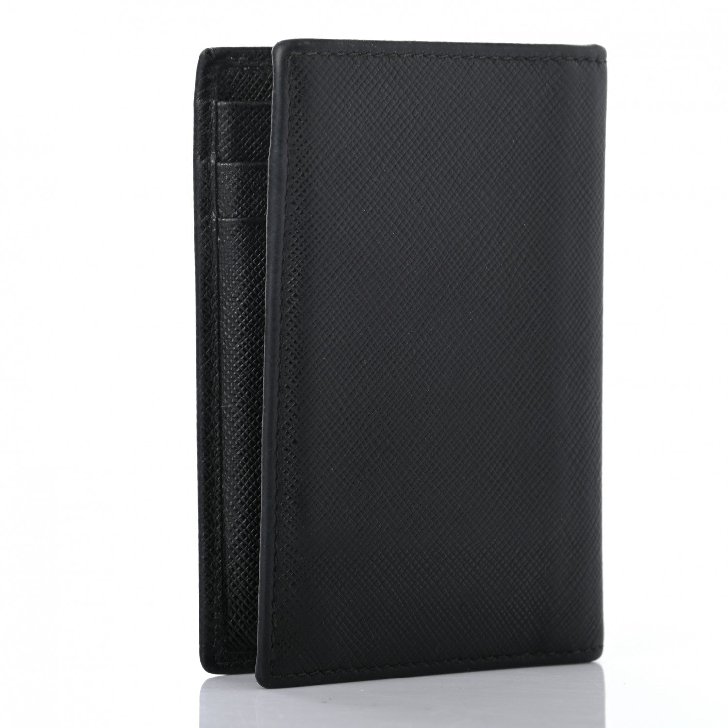 Prada Saffiano Corner Card Holder Black 3 of 7