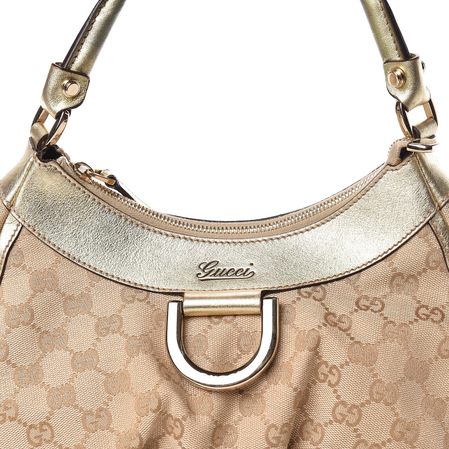 Monogram Medium D Gold Ring Hobo Gold