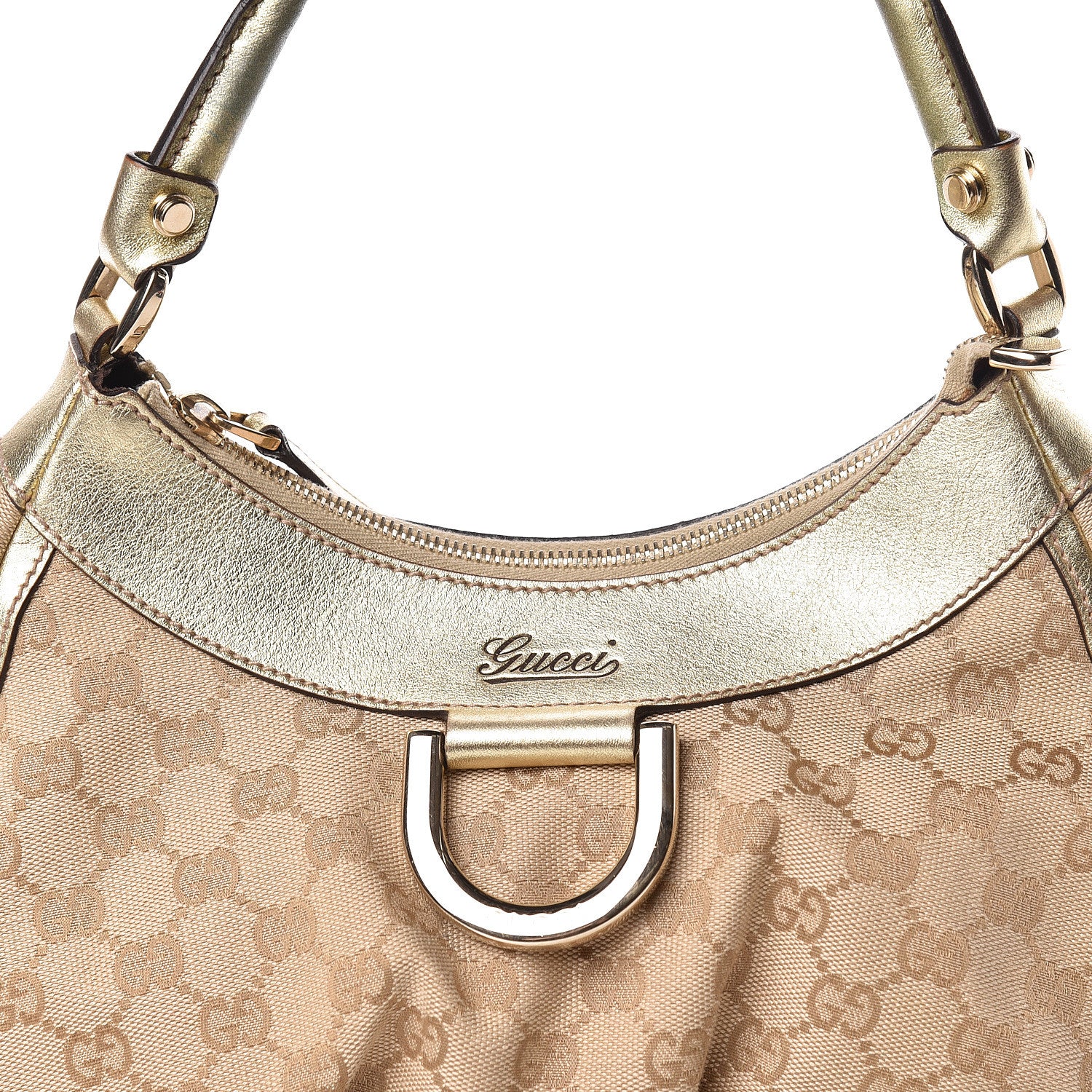 Gucci Monogram Medium D Gold Ring Hobo Gold 14 of 14