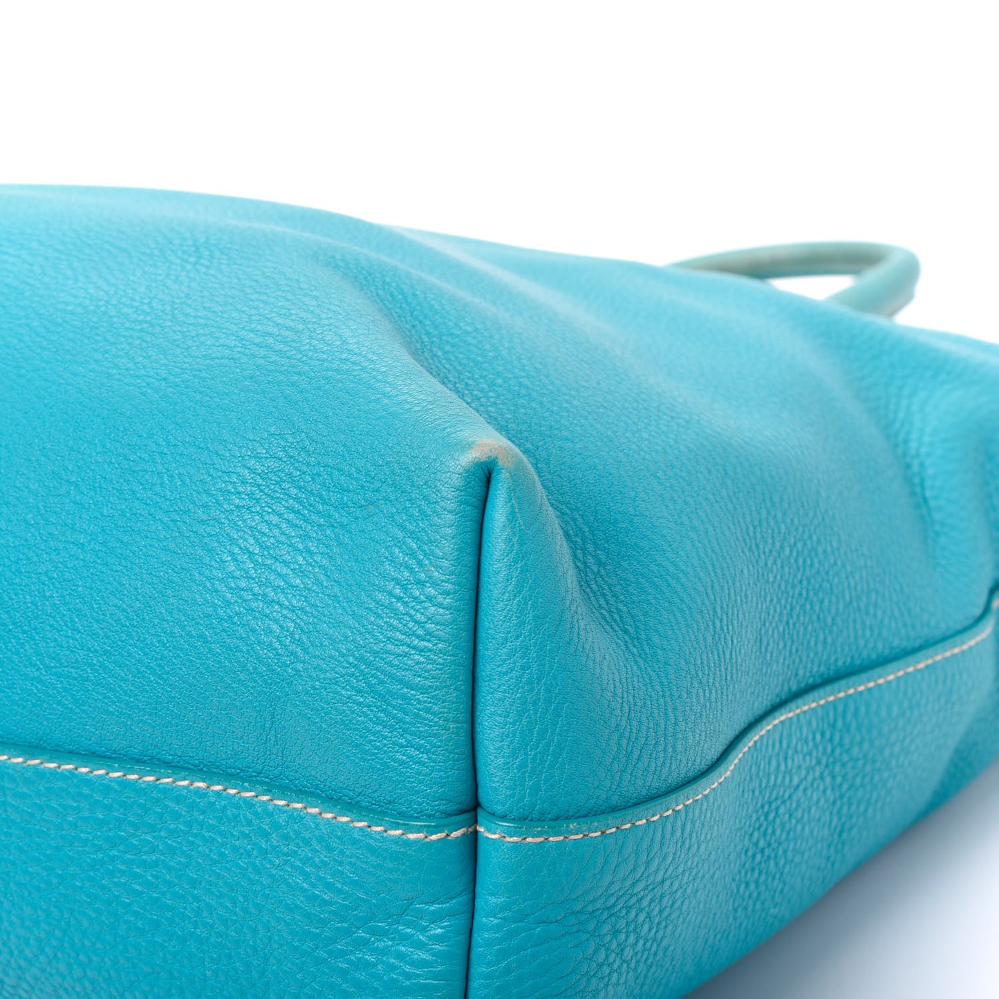 Vitello Daino Shopping Tote Turchese