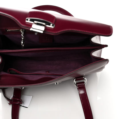 Gucci Regent Calfskin Lady Lock Top Handle Bag Purple Wine 4 of 10