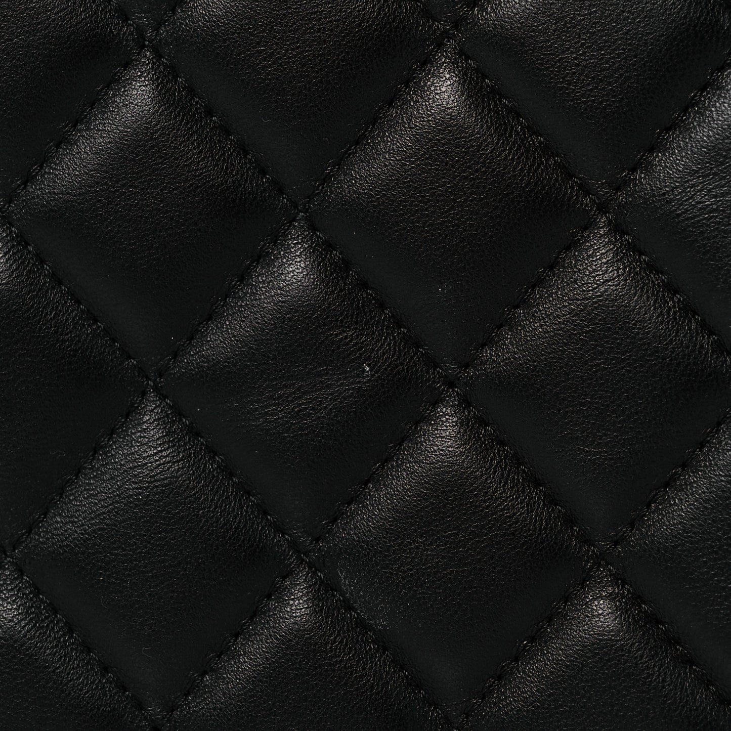Lambskin Quilted Large Cosmetic Case Black