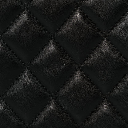 Chanel Lambskin Quilted Large Cosmetic Case Black 10 of 11