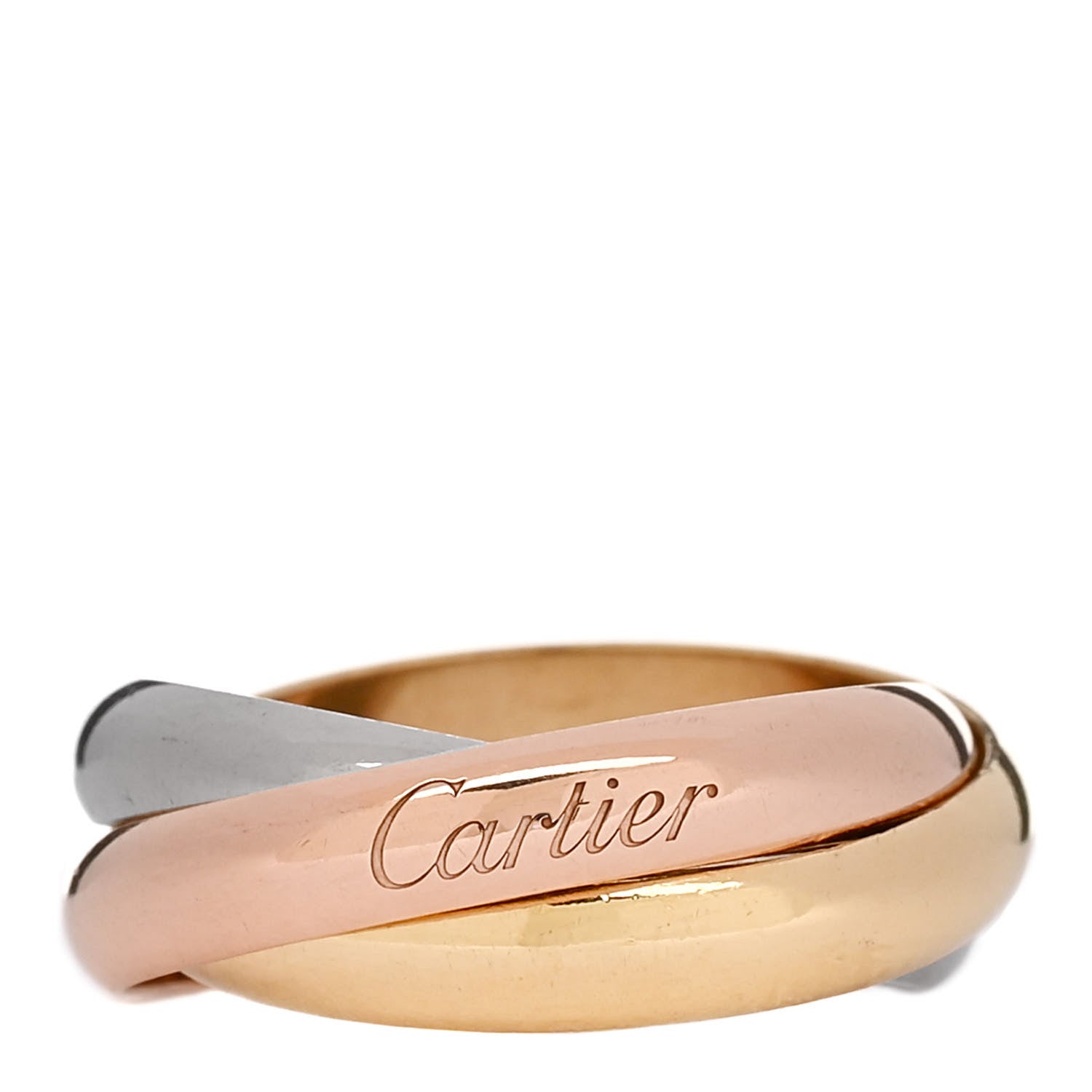 Cartier 18K Pink Yellow White Gold Classic Trinity Ring 55 7.25 1 of 5