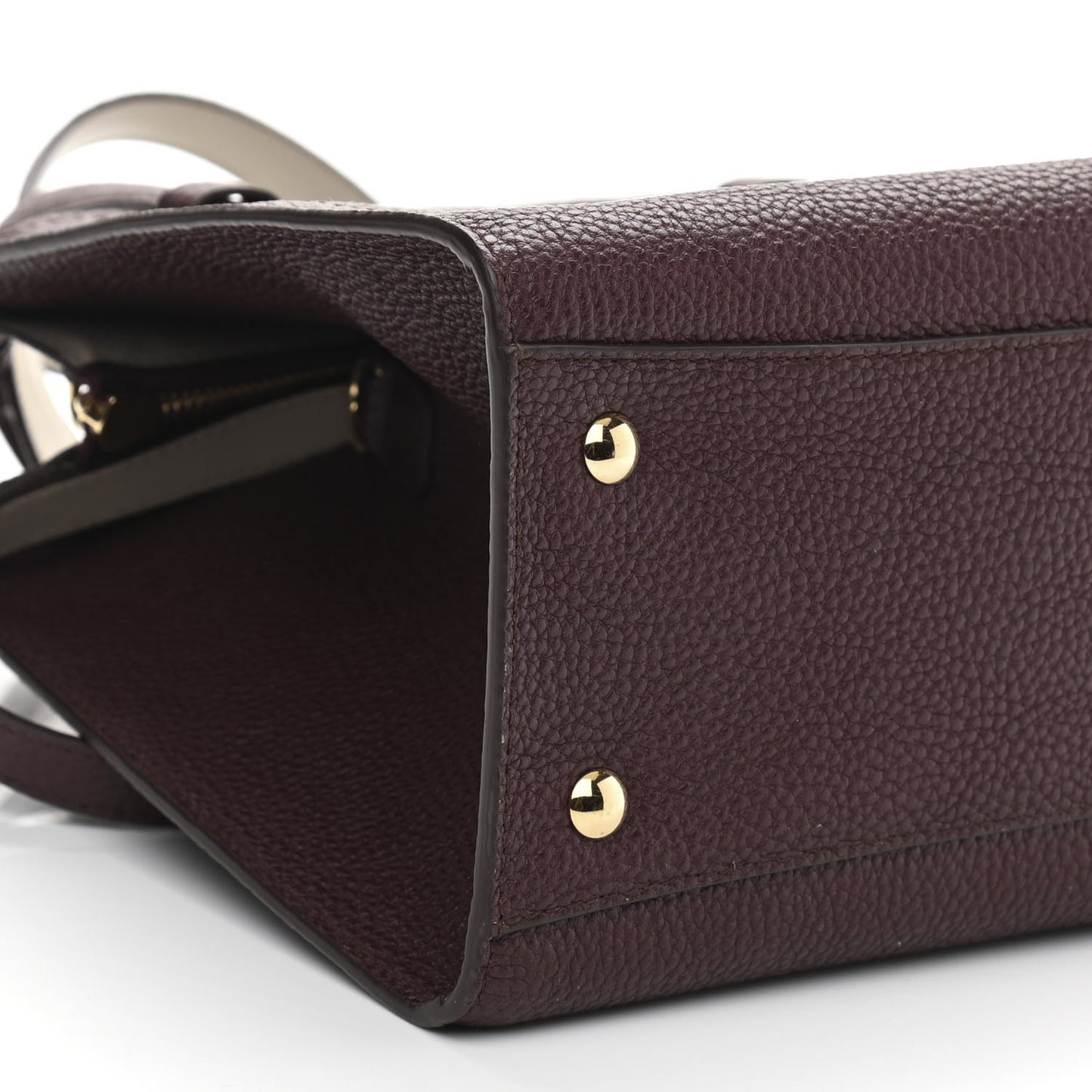 Hammered Calfskin Double Handle Small Amy Tote Red