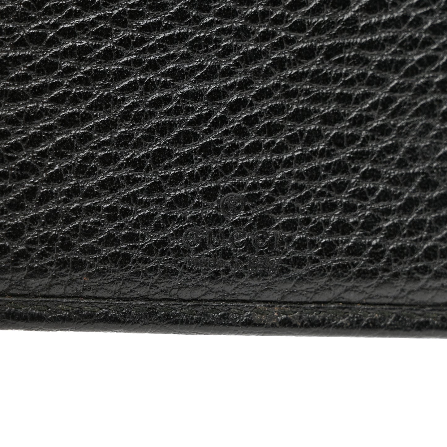 Pebbled Calfskin GG Marmont Card Case Black