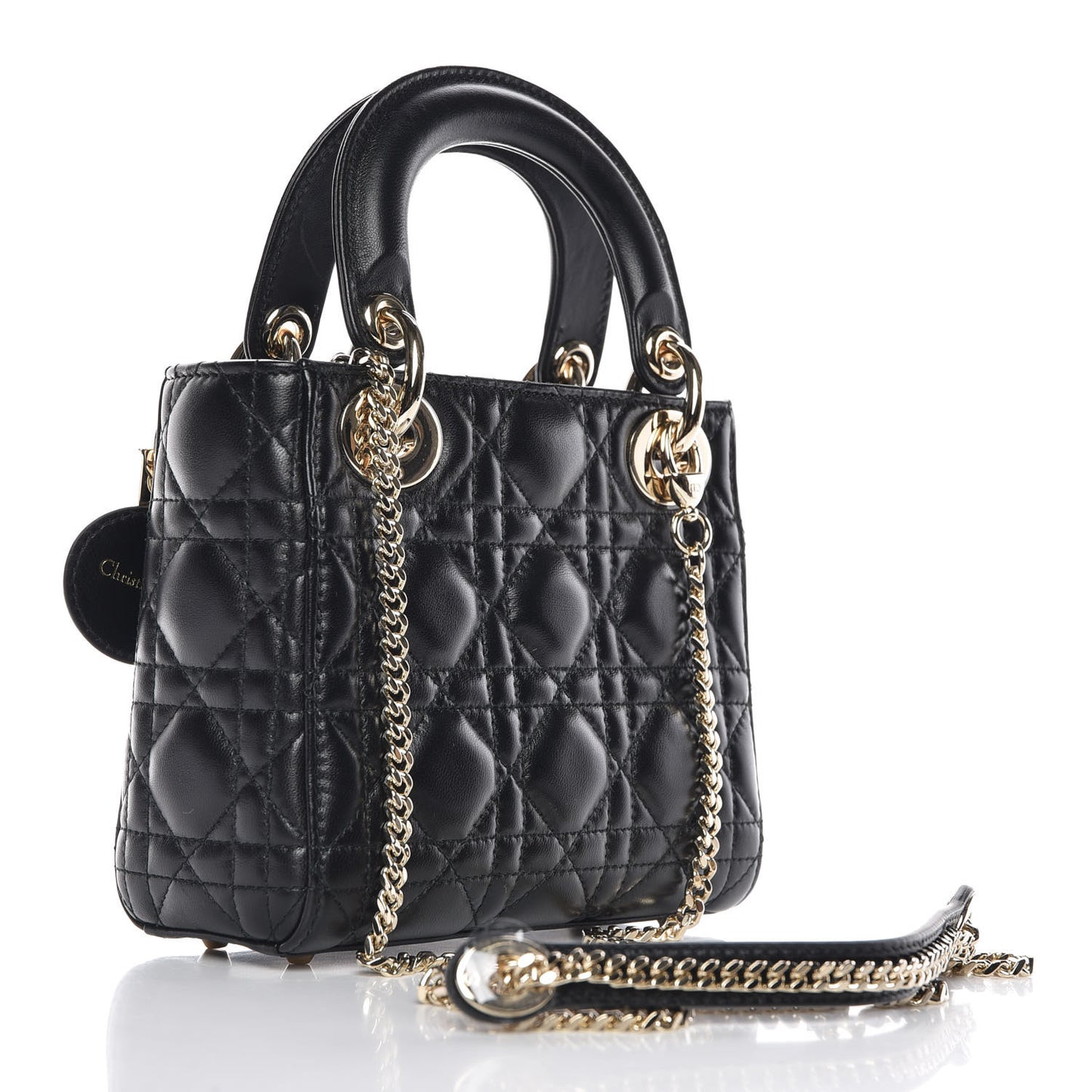 Lambskin Cannage Mini Lady Dior Black