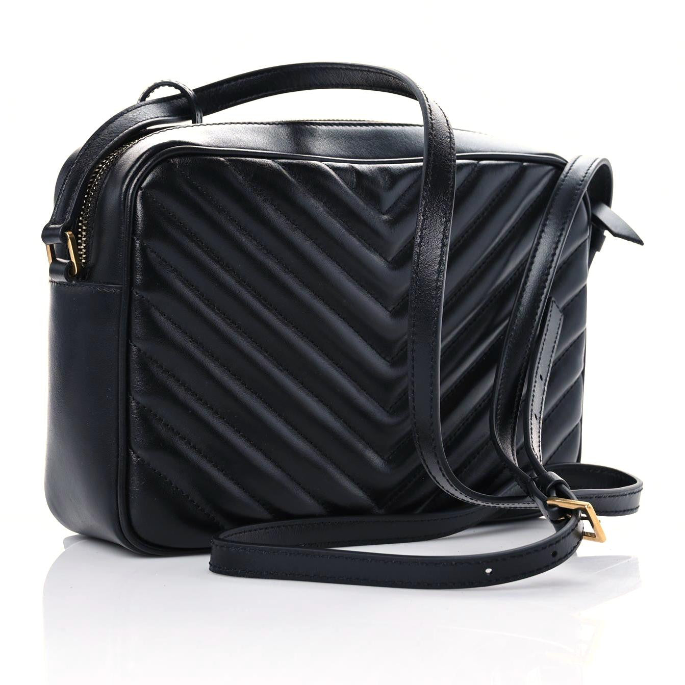 Calfskin Matelasse Monogram Lou Camera Bag Black