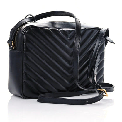 Saint Laurent Calfskin Matelasse Monogram Lou Camera Bag Black 4 of 11