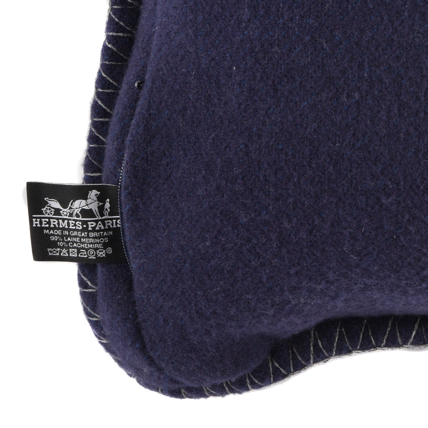 Wool Cashmere Casaque H Pillow Marine Acier