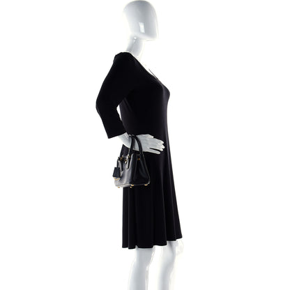 Prada Saffiano Lux Micro Galleria Double Zip Tote Black 8 of 12