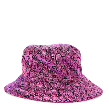 Gucci Canvas Lame GG Monogram Reversible Bucket Hat Fuxia Pink 3 of 13