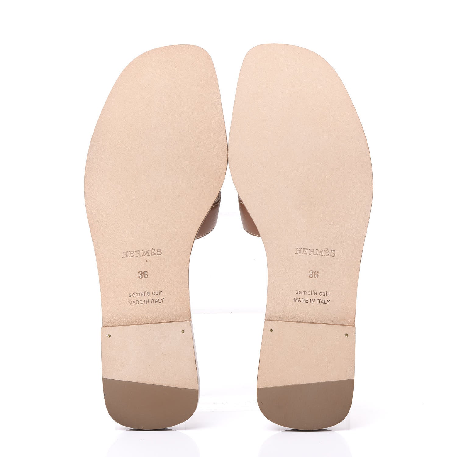 Hermes Box Calfskin Oran Sandals 36 Gold 5 of 9