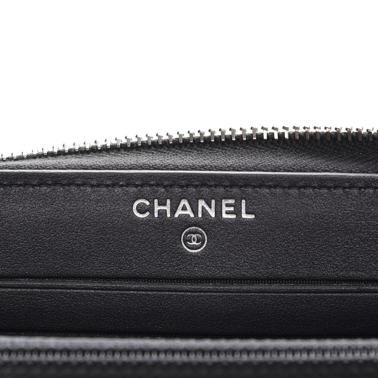 Chanel Metallic Caviar Quilted Medium Maxi CC Zip Around Wallet Black 6 of 9