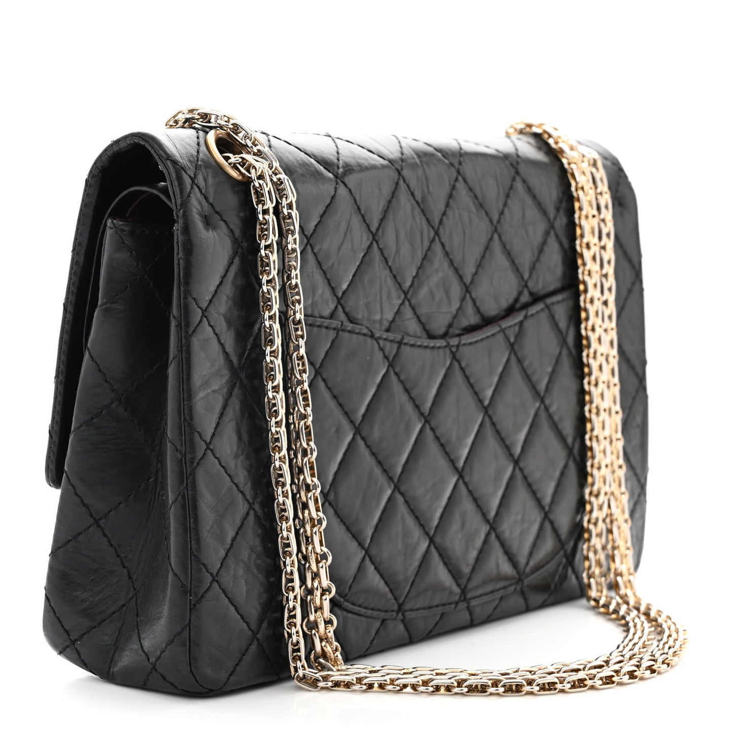 Aged Calfskin Quilted 50th Anniversary 2.55 Reissue 226 Flap Black