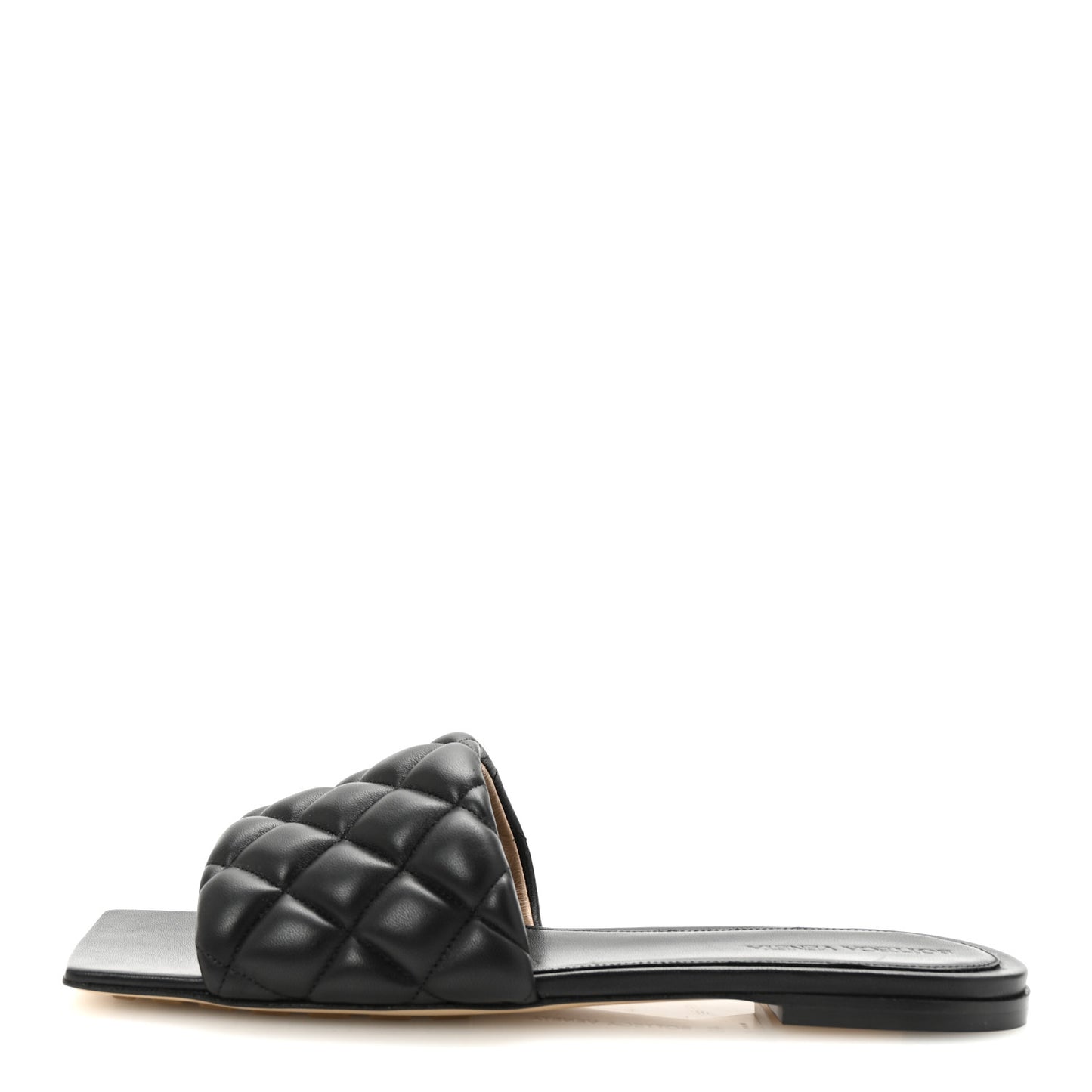 Nappa Matelasse Padded Flat Sandals 40 Black