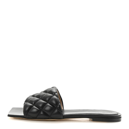 Bottega Veneta Nappa Matelasse Padded Flat Sandals 40 Black 1 of 9