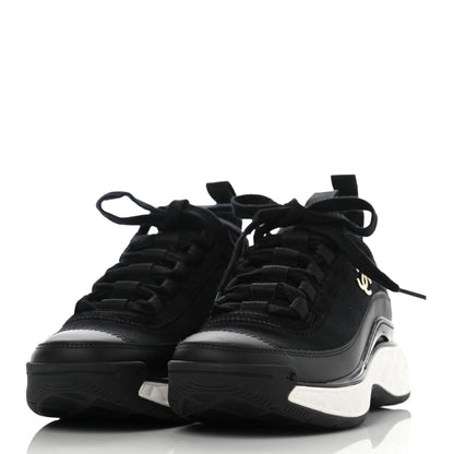 Chanel Velvet Calfskin Mixed Fibers CC Sneakers 35 Black 3 of 8