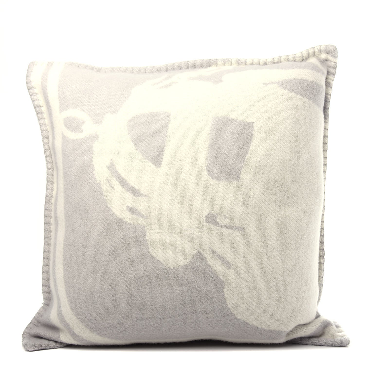 Hermes Merino Wool Cashmere Brides De Gala Pillow Gris Perle 1 of 4