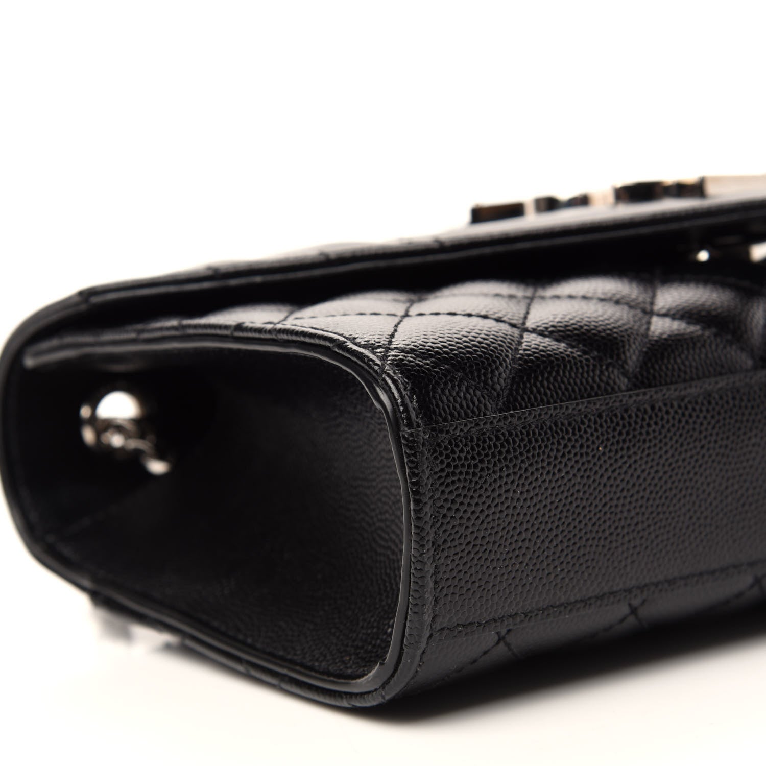 Saint Laurent Grain De Poudre Textured Mixed Matelasse Triquilt Small Monogram Satchel Black 6 of 10