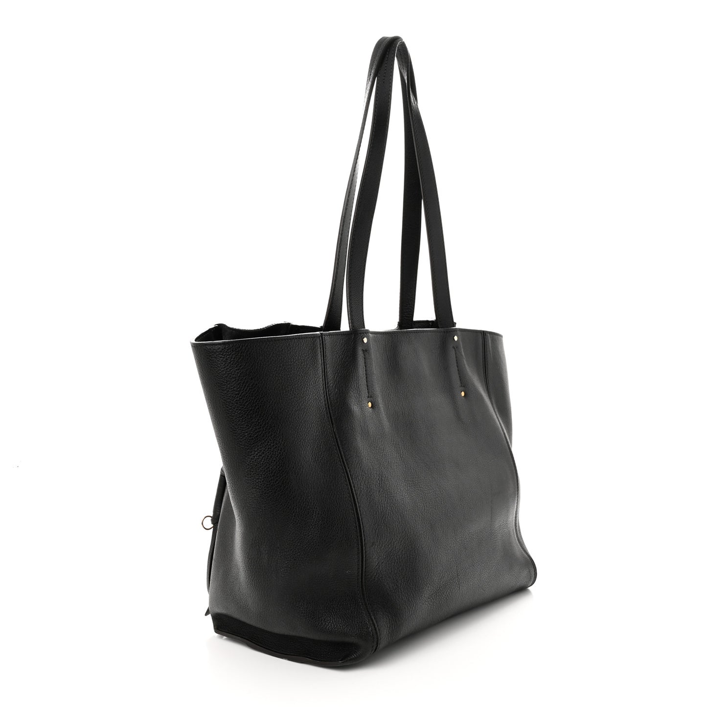 Smooth Calfskin Medium Milo Shopping Tote Black