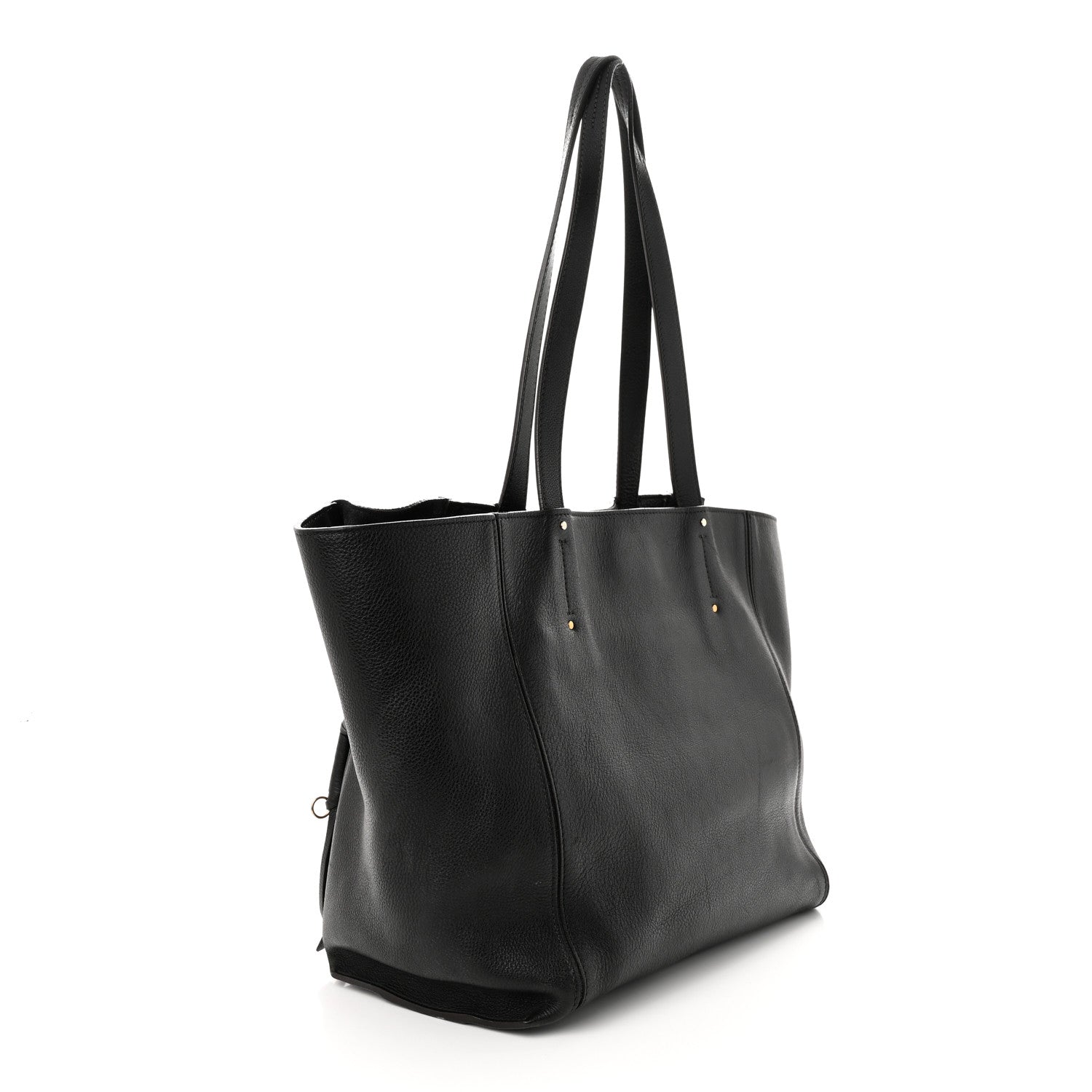 Chloe Smooth Calfskin Medium Milo Shopping Tote Black 3 of 17
