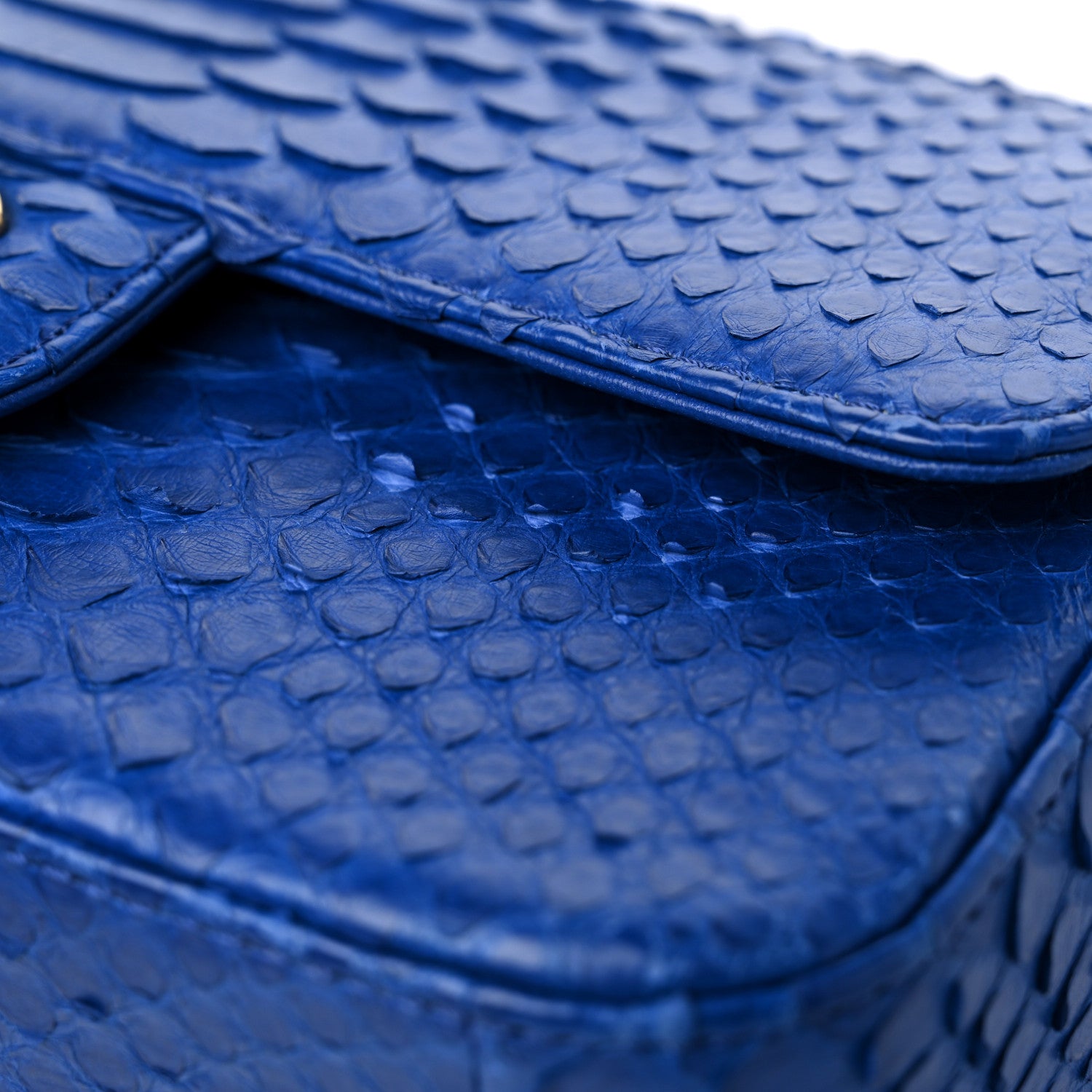 Chanel Snakeskin Mini Rectangular Flap Blue 10 of 11
