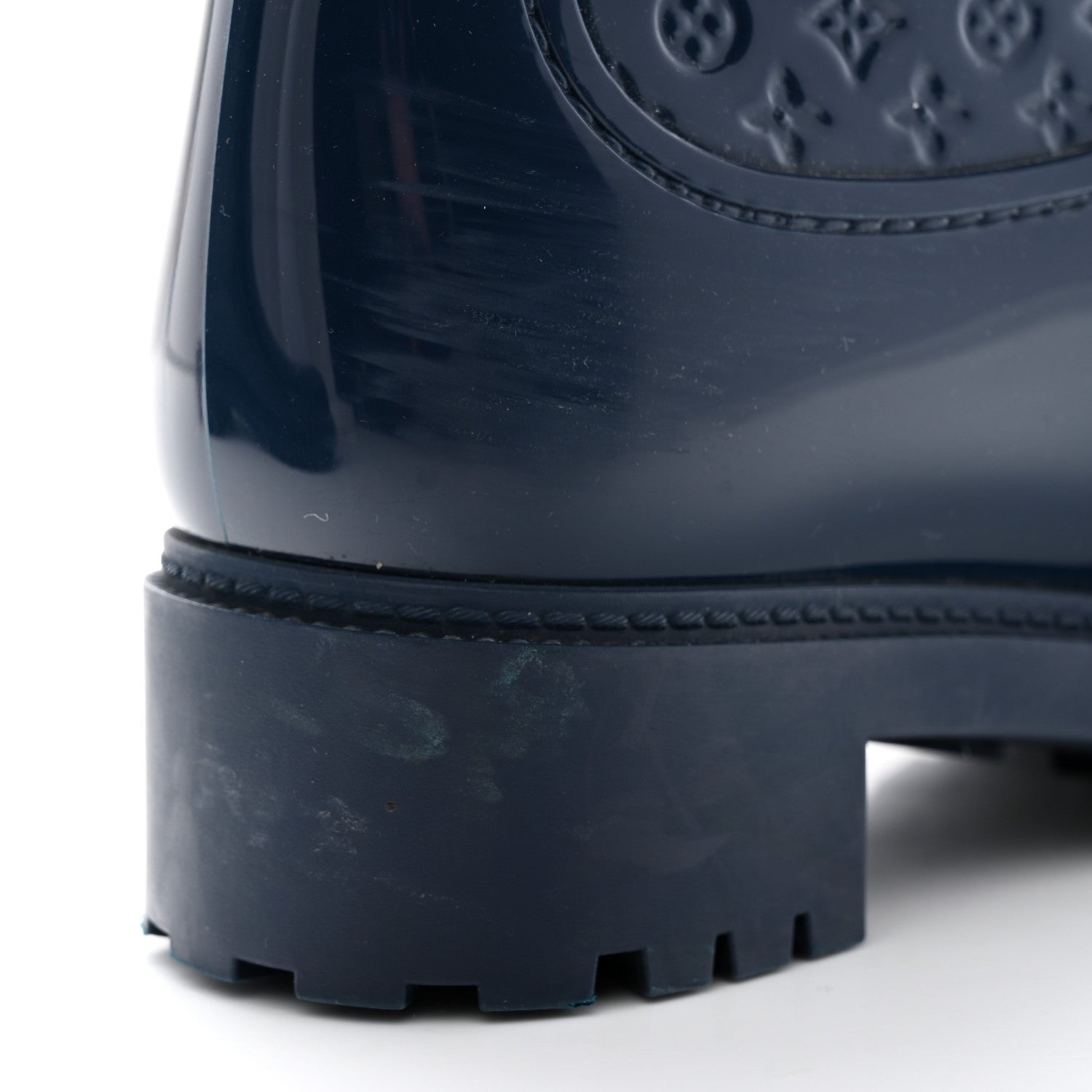 Louis Vuitton Rubber Embossed Monogram Splash Rain Boots 36 Blue 11 of 14