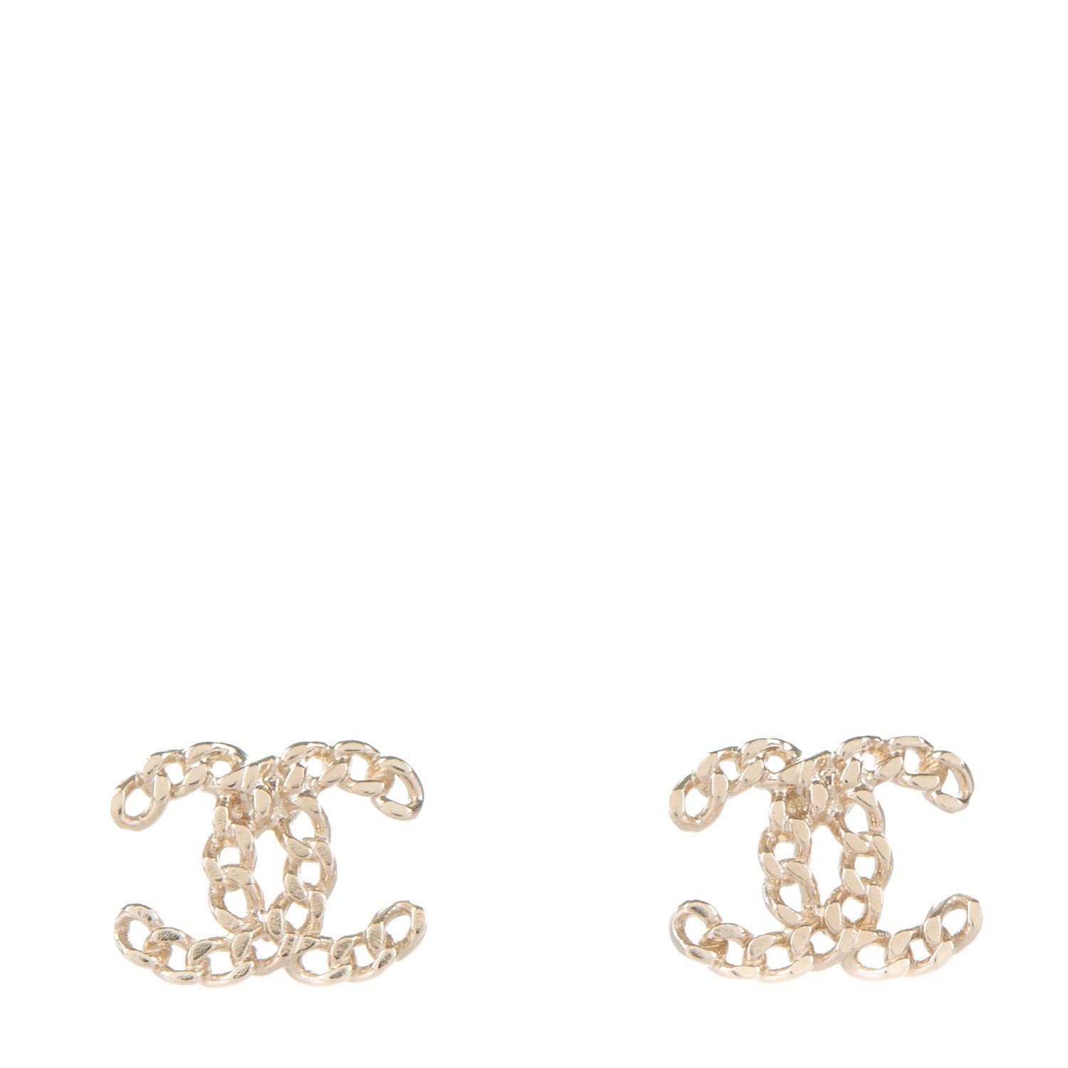 Chanel CC Chain Link Earrings Light Gold 1 of 6