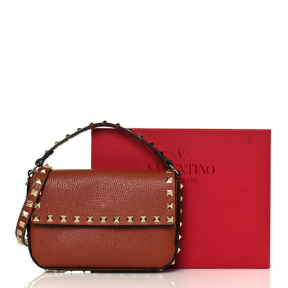 Valentino Garavani Grainy Calfskin Rockstud Crossbody Pouch Saddle Brown 12 of 12