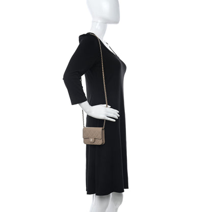 Chanel Caviar Quilted Mini Chain Bag Dark Beige 2 of 12