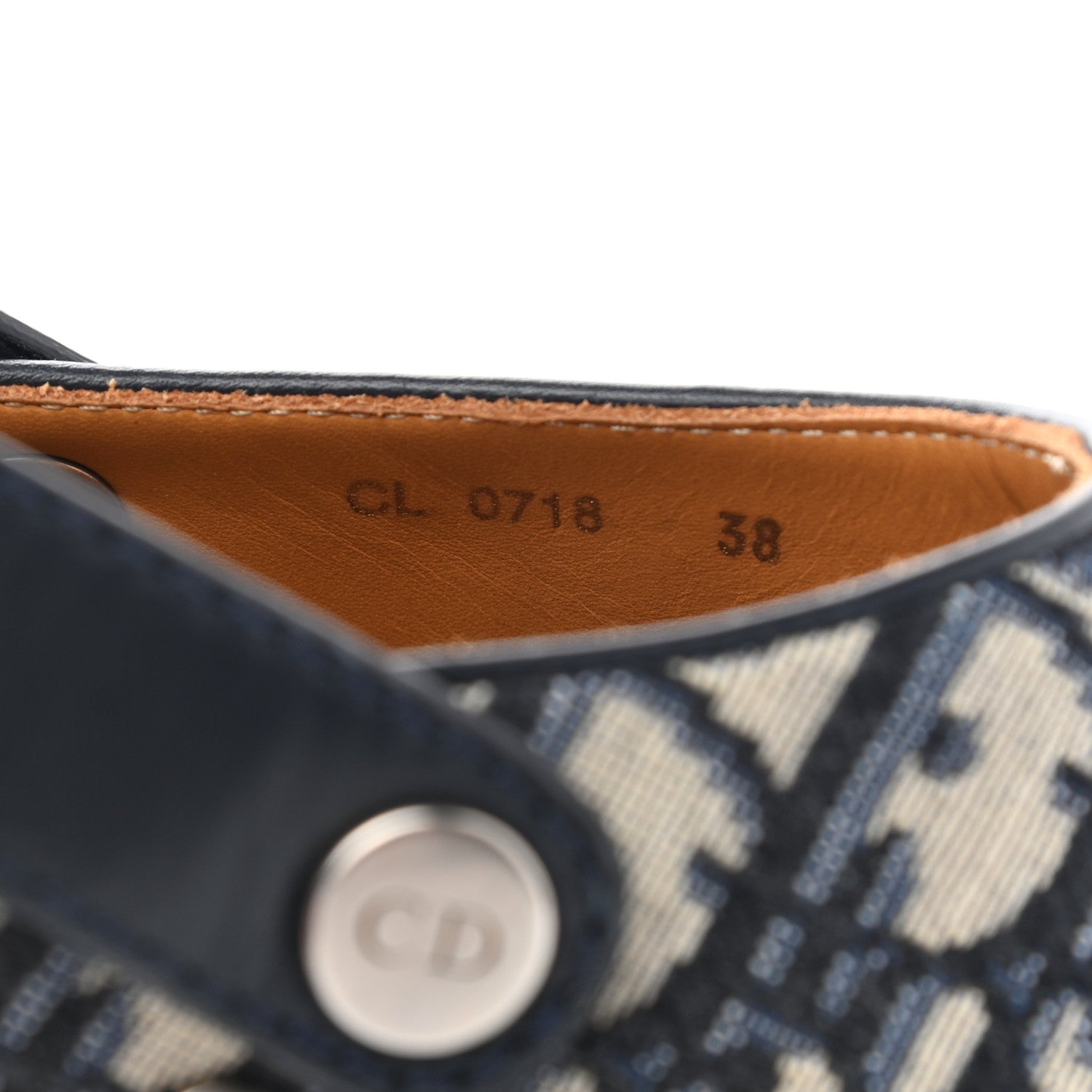 Christian Dior Canvas Oblique Diorquake 20mm Slingback Clogs 38 Deep Blue 8 of 11