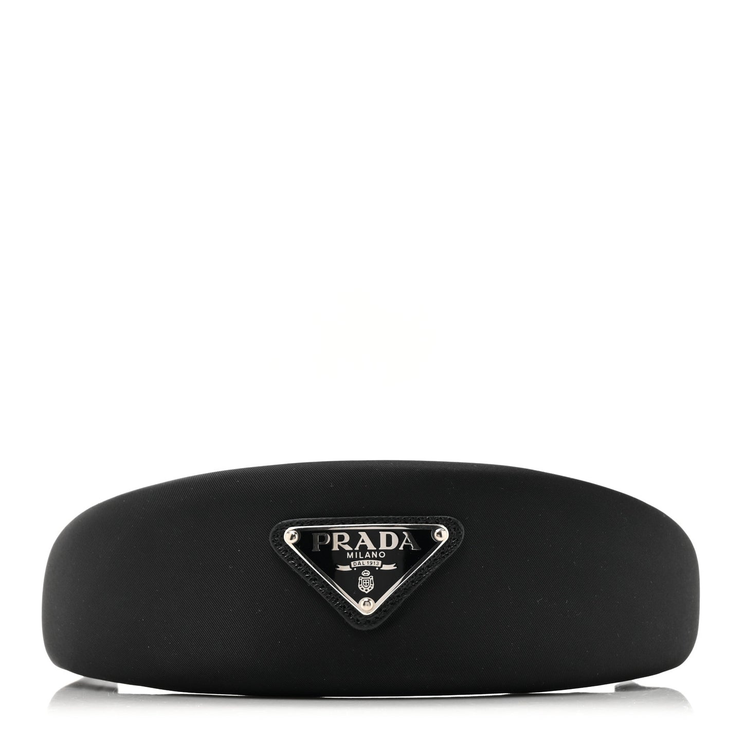 Re-Nylon Metal Triangle Logo Headband Black