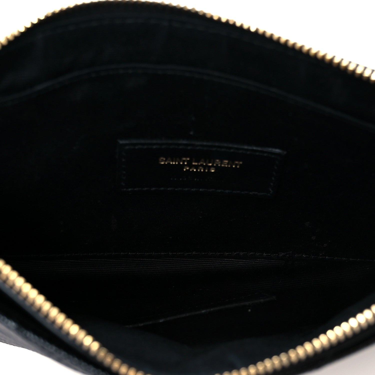 Saint Laurent Grain De Poudre Chevron Monogram Large Bill Pouch Black 10 of 18