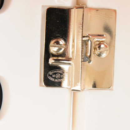 Chanel Resin Crystal CC Cuff Black Off White 5 of 5