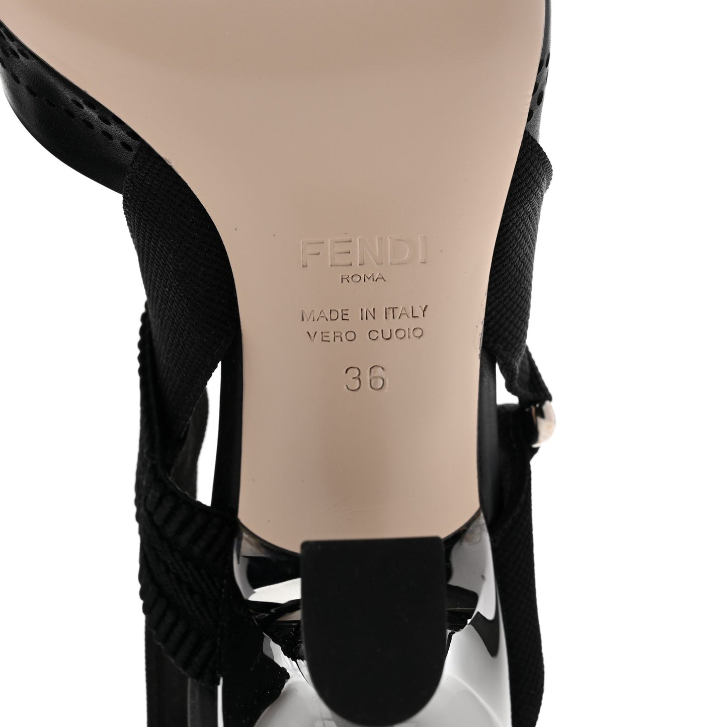 Calfskin Perforated Colibri 85mm Slingback Pumps 36 Black
