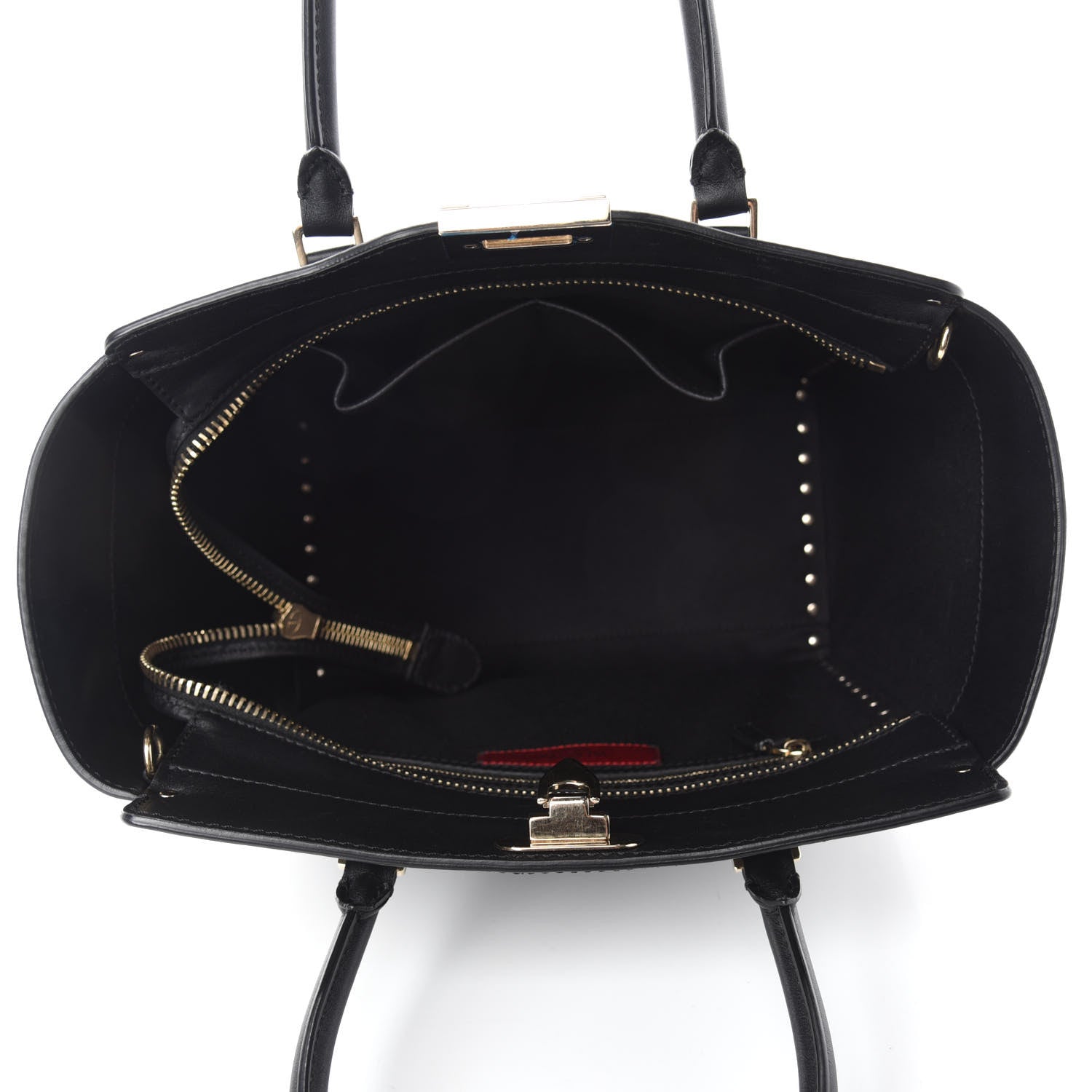 Valentino Garavani Vitello Rockstud Double Handle Tote Black 5 of 10