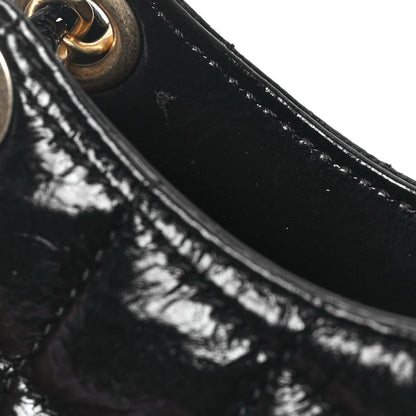 Chanel Shiny Crumpled Calfskin Quilted Small Wavy CC Hobo Black 10 of 11