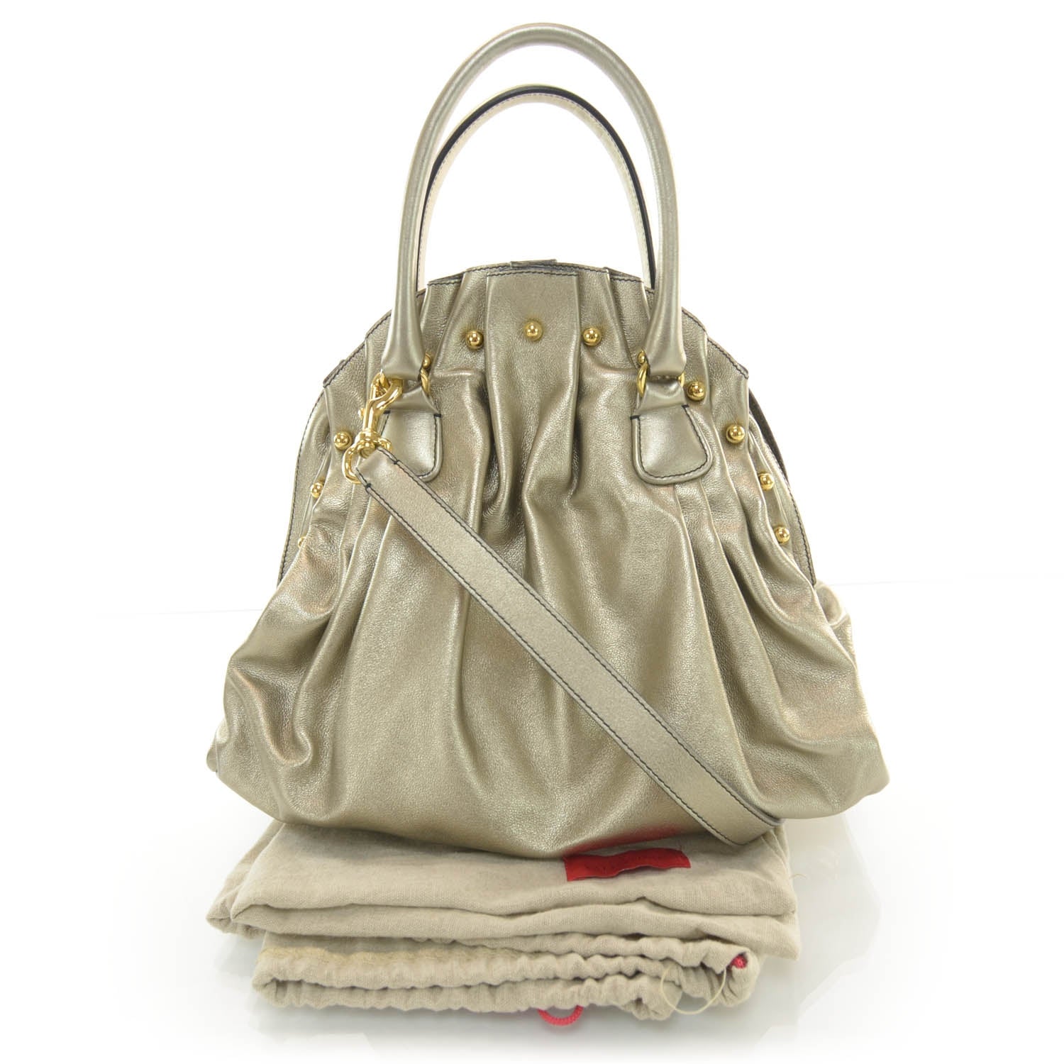 Valentino Garavani Calfskin Vanite Studded Dome Bag Metallic 3 of 7