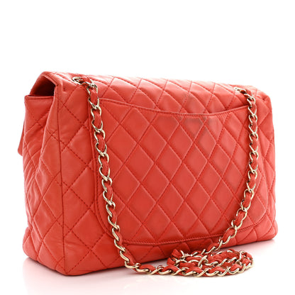 Chanel Lambskin Quilted XL Maxi Single Flap Red 3 of 15