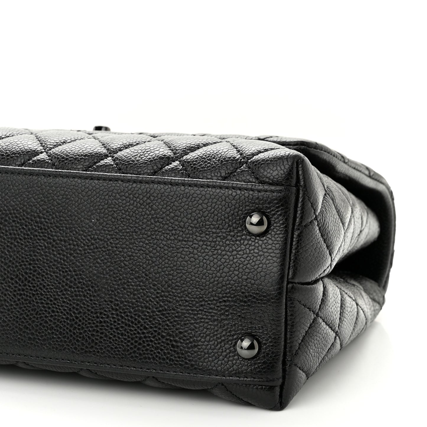 Caviar Quilted Small Coco Handle Flap So Black
